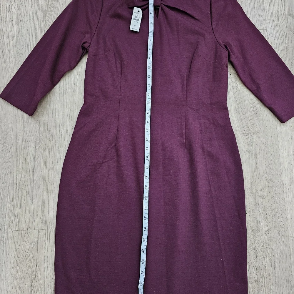 Talbots Rich Burgundy Long Sleeve Dress - Picture 4 of 8